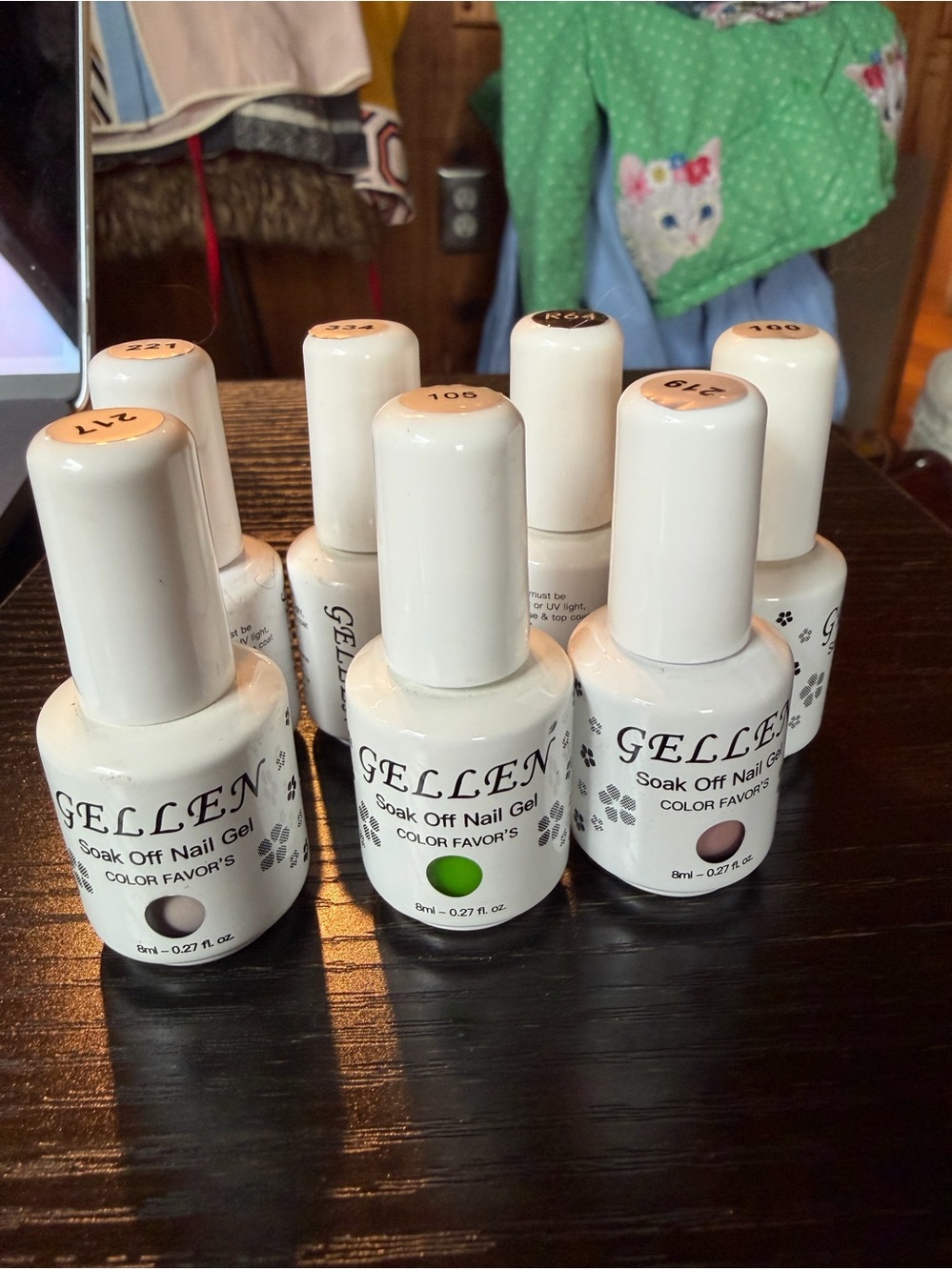 Gellen soak off nail gel random assortment of 7 bottles